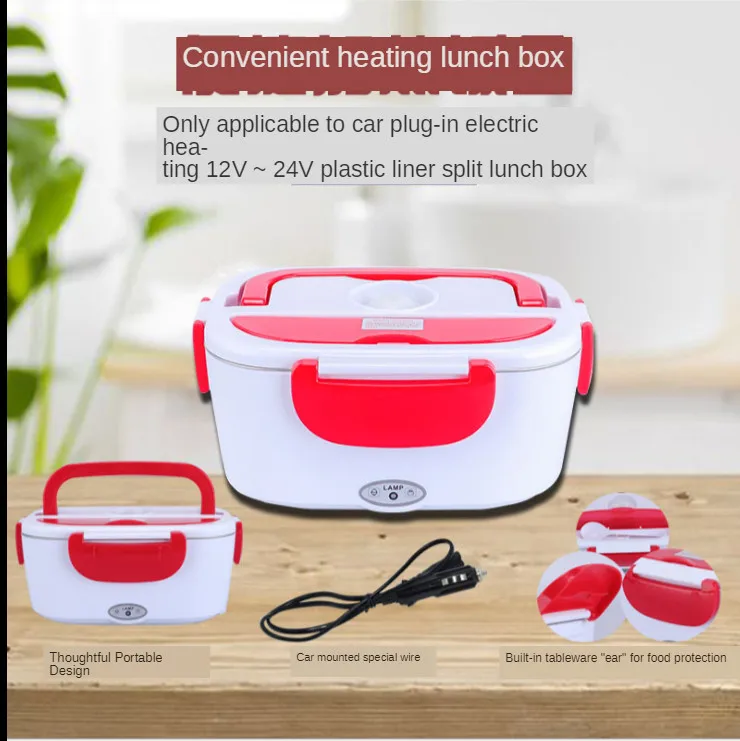 

2 in 1 Portable Electric Lunch Box Car& Home US Plug/EU Plug 12V-24V School Bento Lunchbox Food Container Warmer