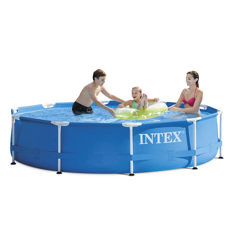 Синий INTEX 305*76 см круглая рама над землей плавательный бассейн набор пруд семья