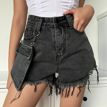 

Tooling 2020 New Ins Denim Shorts Big Pockets Female Wild High Waist Was Thin Bf Shorts Super Cool