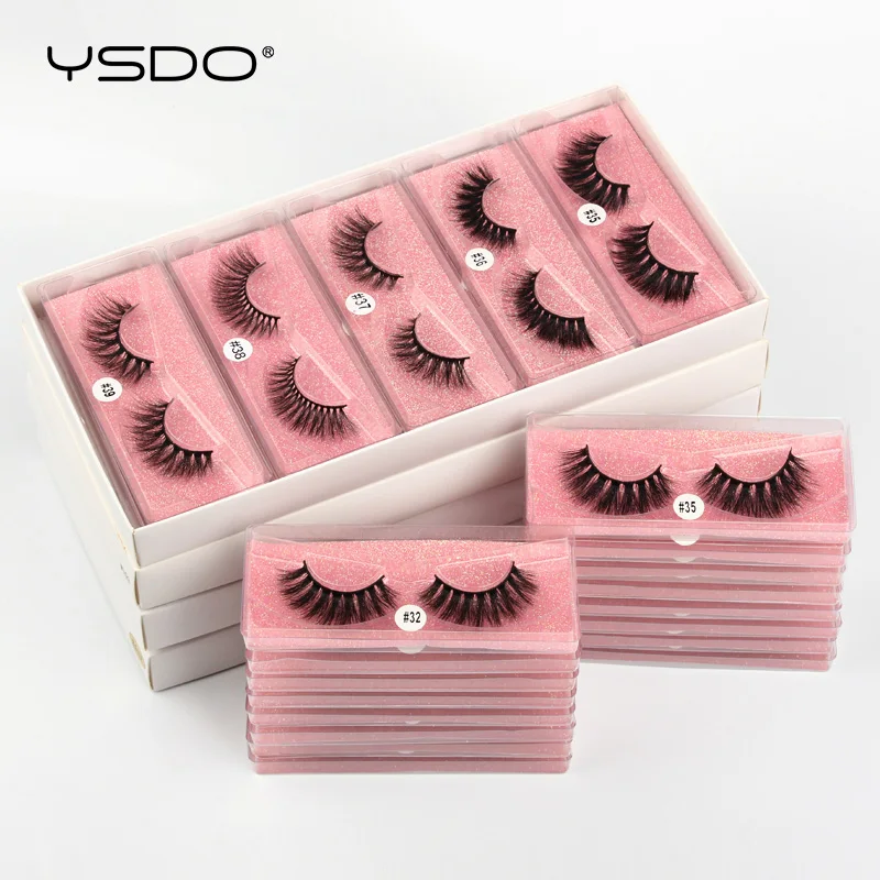Ресницы YSDO оптовая продажа 10/20/50/100 пар 3D норковые ресницы натуральные Длинные