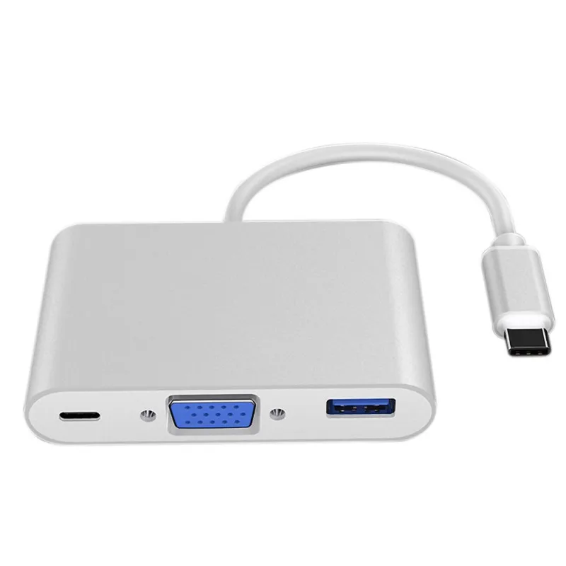 Супер Тип с разъемами типа C и VGA адаптер 3-в-1 мульти Порты USB 3,1 мульти-Порты и разъёмы адаптер для нескольких устройств