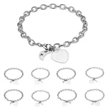 26 букв, амулеты, браслет из нержавеющей стали, браслет, цепочка, ювелирные изделия, крутые мужские, с лазерной гравировкой, сердце, начальные браслеты для женщин