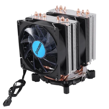 

WISENOVO T90 CPU Radiator 6 Heat Pipe Twin Tower Streamer Blue 4PIN PWM Silent Fan Desktop Radiator for /AMD (Dual Fan)