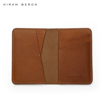 

Hiram Beron CUSTOM NAME FREE Italian vegetable tanned leather card holder men thick leather case dropship