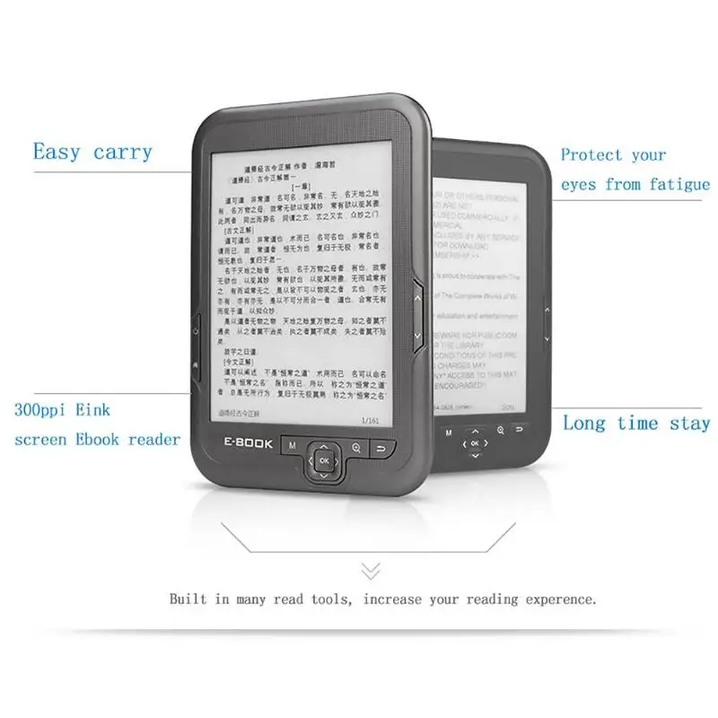 VKTECH Bk-6006 из устройства для чтения электронных книг 6-дюймовая мини-E-Ink Дисплей чтения электронных книг 4G/8G/16G Многофункциональный электронная читалка, лучший подарок для детей студентов