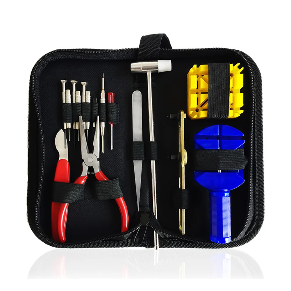 16 шт./компл. инструмент для часов комплект открывания цепи чехол открывалка Ремонт пружина бар Профессиональный Разборка ручной Пинцет сменные батареи