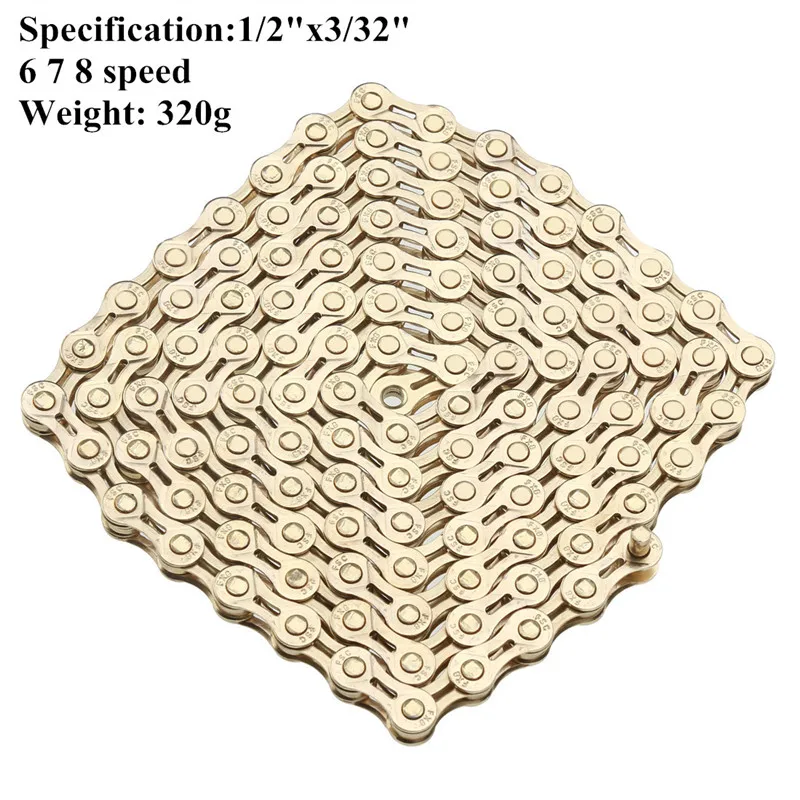 Flash Deal Universal mtb Mountain Bike Bicycle Chain 6 7 8 9 10 Speed Gold silver hollow ultra-light Variable 116L road Bike chain parts 3