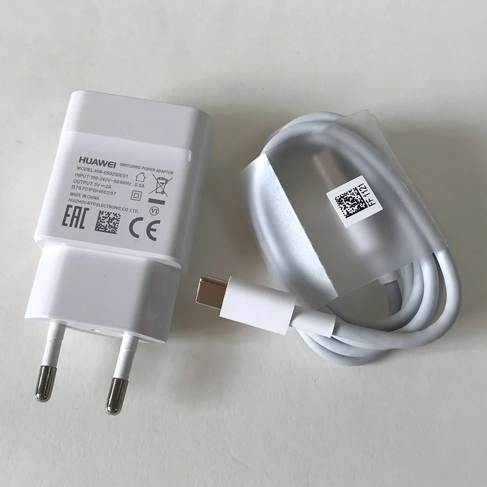 Оригинальное зарядное устройство huawei 5V 2A EU plug Usb 3,1 type-C кабель зарядный адаптер для P20 lite P9 P10 Nova 3 смартфон 4 - Тип штекера: EU x Type C Cable