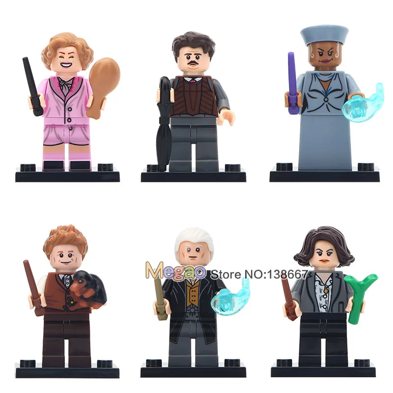 10 лотов сериала Поттер Добби Луна лонгботт Трелони Flitwick Mad-eye Moody Дамблдор строительные блоки игрушки для детей - Цвет: 60PCS