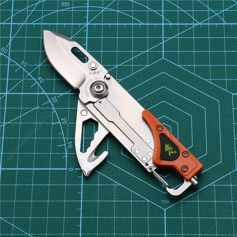 US $22.39 Sanrenmu 6050 Multi Functional Tool Pocket Edc Folding Camping Knife Screwdriver Belt Cutting Led Bottle Opener Glass Breaker