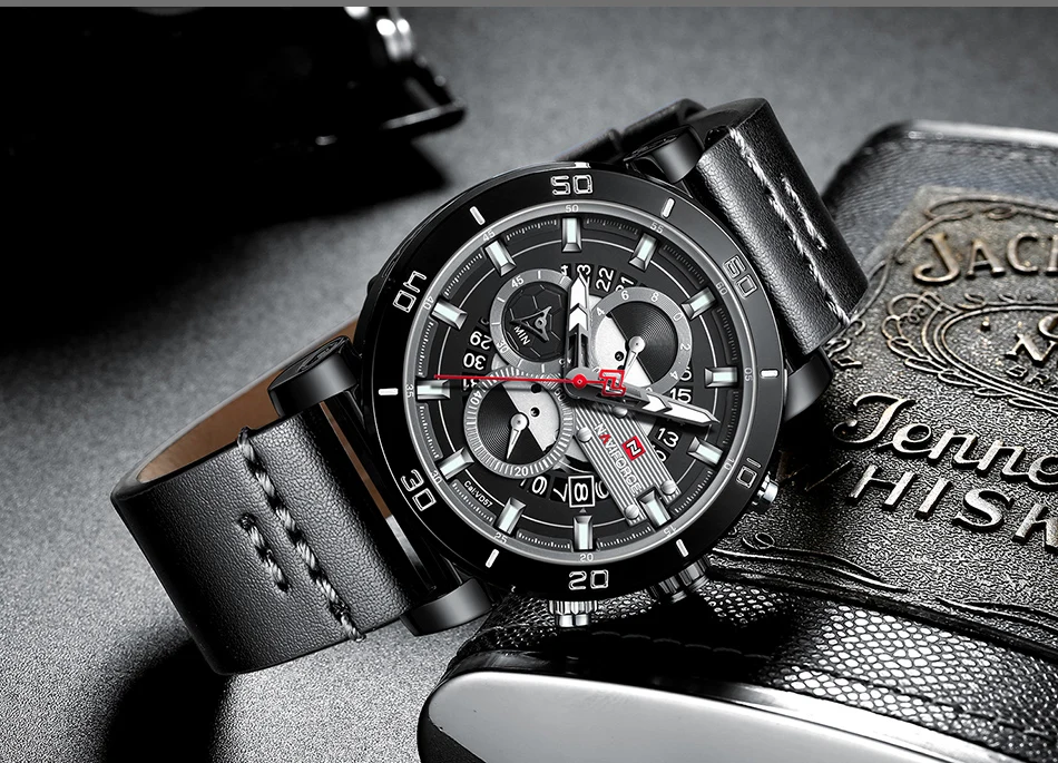 NAVIFORCE для мужчин s спортивные часы для мужчин Лидирующий бренд роскошные кожаные кварцевые автоматические часы с датой мужские армейские военные водонепроницаемые наручные часы