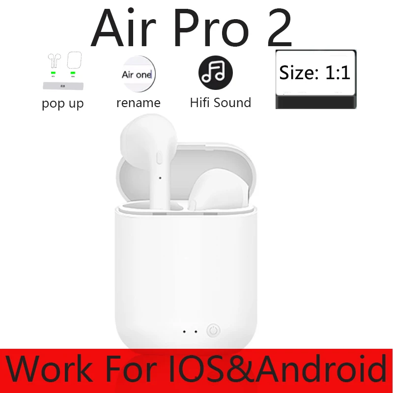Bluetooth-наушники беспроводные наушники для airpods 2 спортивные наушники-вкладыши с