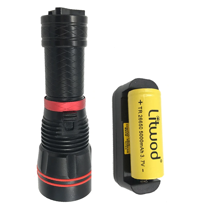 Option B Litwod Z25D78 светодиодный фонарик для дайвинга XM-L2 U3 подводный 150 м водонепроницаемый светодиодный фонарик для дайвинга 26650 Время работы батареи 15 часов - Испускаемый цвет: Option B