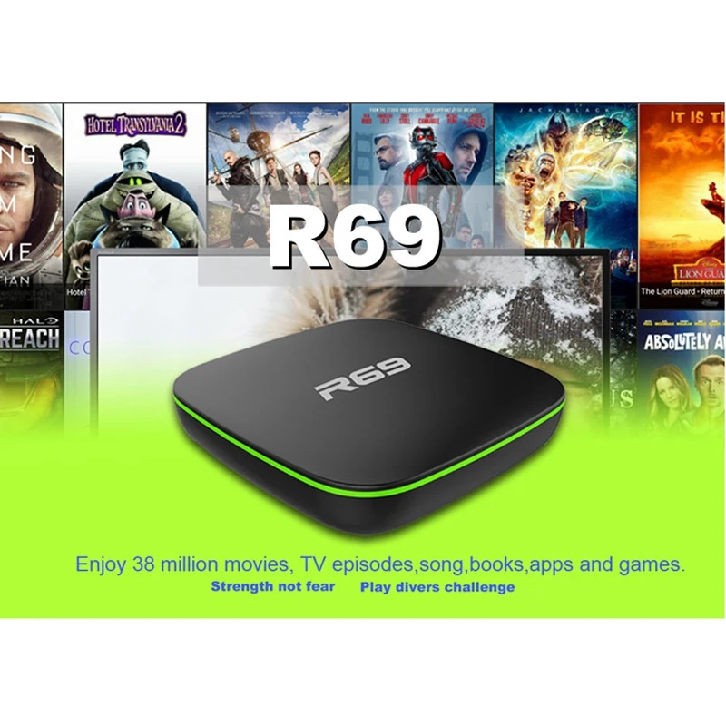 R69 Smart Android 7,1 ТВ приставка 2,4G Wifi H3 четырехъядерный телеприставка 1080P Hd 3D фильм медиаплеер Us Plug 2 Гб 16 Гб