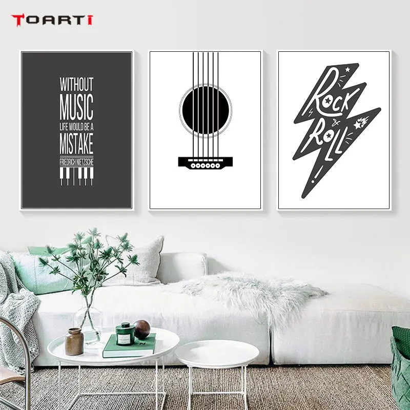 Music Instrument Poster Print Acoustic Guitar Xylophone Musical Note Canvas Painting Modern Wall Art For Living Room Home Decor (11)