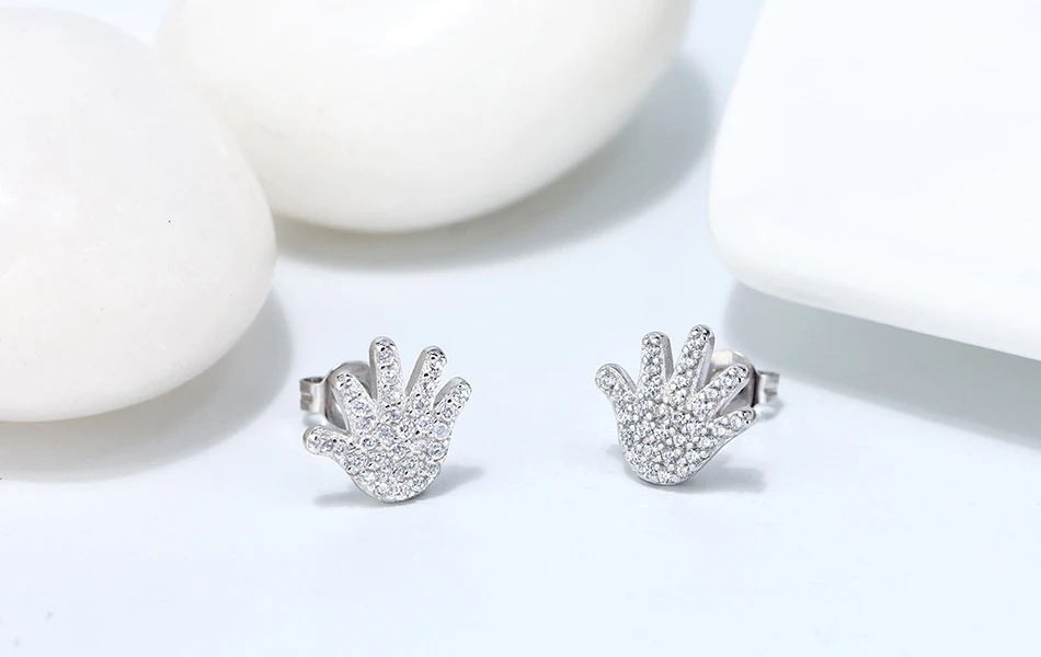 ORSA JEWELS серьги-гвоздики в форме пальмы из стерлингового серебра S925, дизайн, AAAA, циркон, милые серьги для женщин, изысканное ювелирное изделие SE216