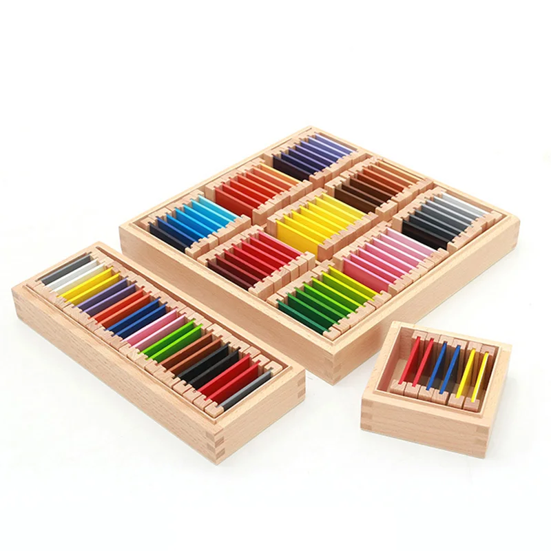 

Montessori Sensorial Material Learning Color Tablet Box 1/2/3 Wood Preschool Training Kids Puzzle Educational Toys For Children