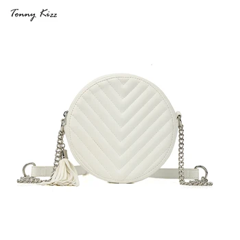 

Tonny Kizz Fashion Layd Shoulder Bag Round Bag Female Handbag Small Crossbody Bags For Women Pu Leather Handbag Tassel/chain