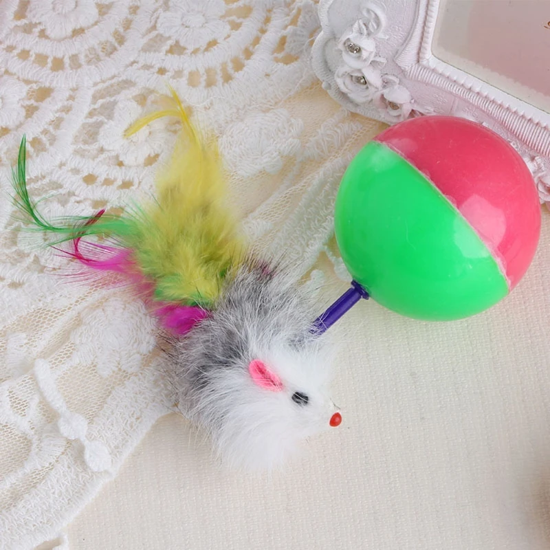 Новинка, игрушка для домашних животных, собак, кошек, игр, неваляшка, ложная мышь, игрушка, перо, шар, игрушка для активности, тизер T8WB
