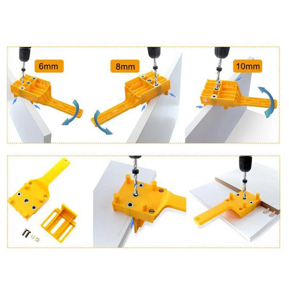 

Pocket 6/8/10mm Woodworking Hole Doweling Jig Kit Hole Locator Drill Guide Drilling Hole Tools DIY Carpenter Tools