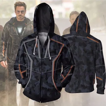 

Iron Man hoodies Tony Stark Hoodie Casual Sweatshirt suit cosplay costume men/woman adult Long sleeve T-shirt jacket suit