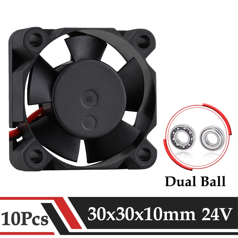 Gdstime-ventilador para Carro Ventilador com Rolamento de Esferas Duplo sem Escova 30 mm de Espessura Mini Áudio Axial 10 Peças