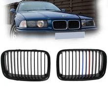 Автомобильные аксессуары, автомобильная пара, Передняя Матовая черная M-color почечная Спортивная капот, решетка-гриль, замена для BMW 3 серии E36 1995 1996