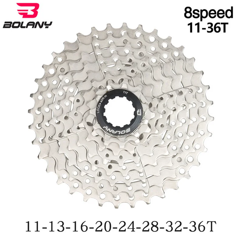 Bolany 8 скоростная кассета MTB 8V 11-42T 11-40T 11-36T 11-32T набор звездочек со встроенной трещоткой для горного велосипеда широкого соотношения Сверхлегкий 400g Велосипед маховик - Цвет: 11-36T