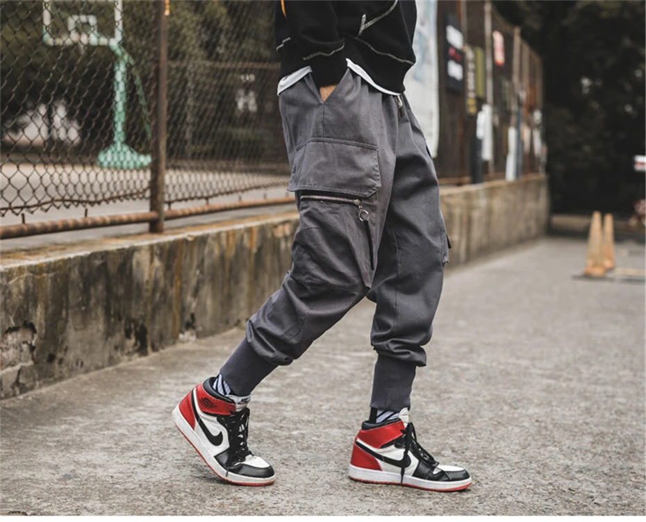 Узкие брюки Jogger мужские уличные спортивные штаны хип хоп одноцветная Мужская Спортивные штаны повседневные мужские большие размеры 5XL HZ195