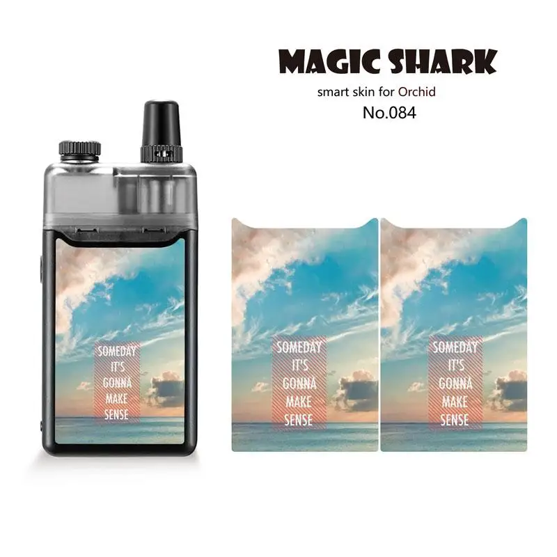 Волшебная Акула 2.5D модная мечта на Dreamer английские слова водонепроницаемый ПВХ футляр для вейпа комплект крышка наклейка пленка кожа для орхидеи - Цвет: 084