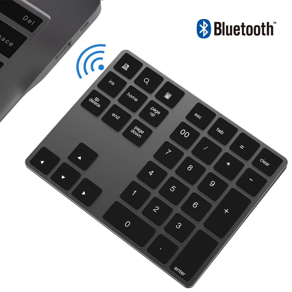 Алюминиевый сплав Беспроводная Bluetooth цифровая клавиатура клиновидная