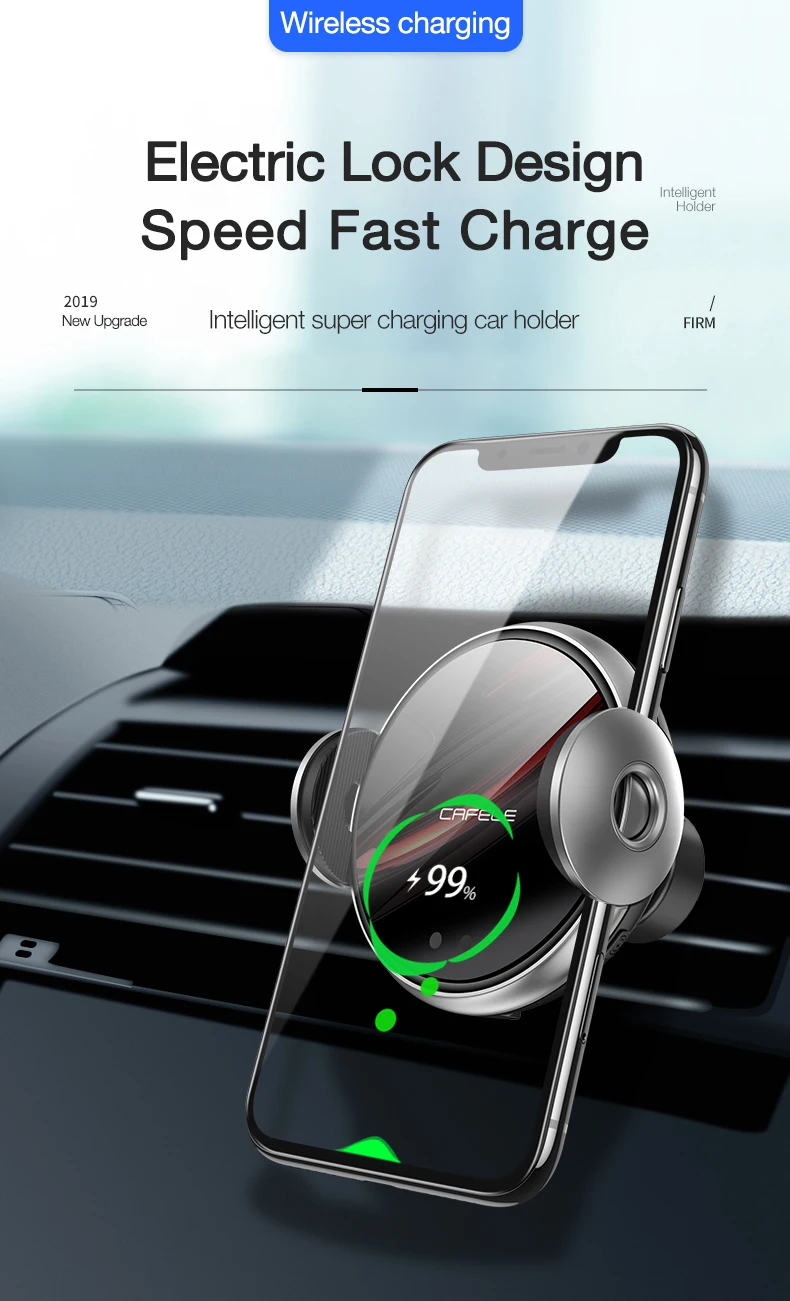 CAFELE Беспроводное зарядное устройство Автомобильная Подставка для телефона автоматический интеллектуальный держатель мобильного телефона в автомобиле