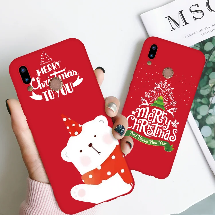 

Merry Christmas For Huawei Mate 30 Lite 10 20 Honor 8X View 20 9 10 Lite 20i 10i 9X Y6 Y7 Pro Y9 Prime 2019 Matte Cases Soft TPU