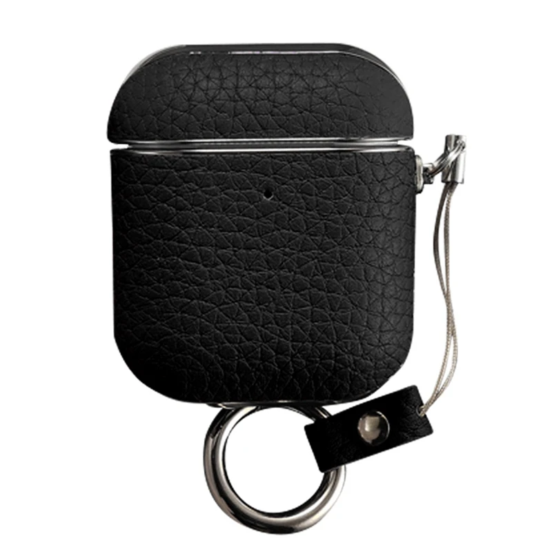 For 1 2 Generation Earphone Cover Leather Protective Cover Litchi Pattern Wireless Headphone Cases