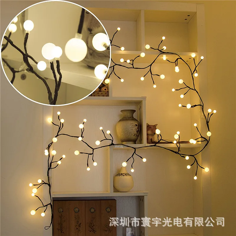 

Cross Border for LED Tree Lights Black And White with Pattern teng tiao deng Size round Ball String Lights Christmas Lights Bran