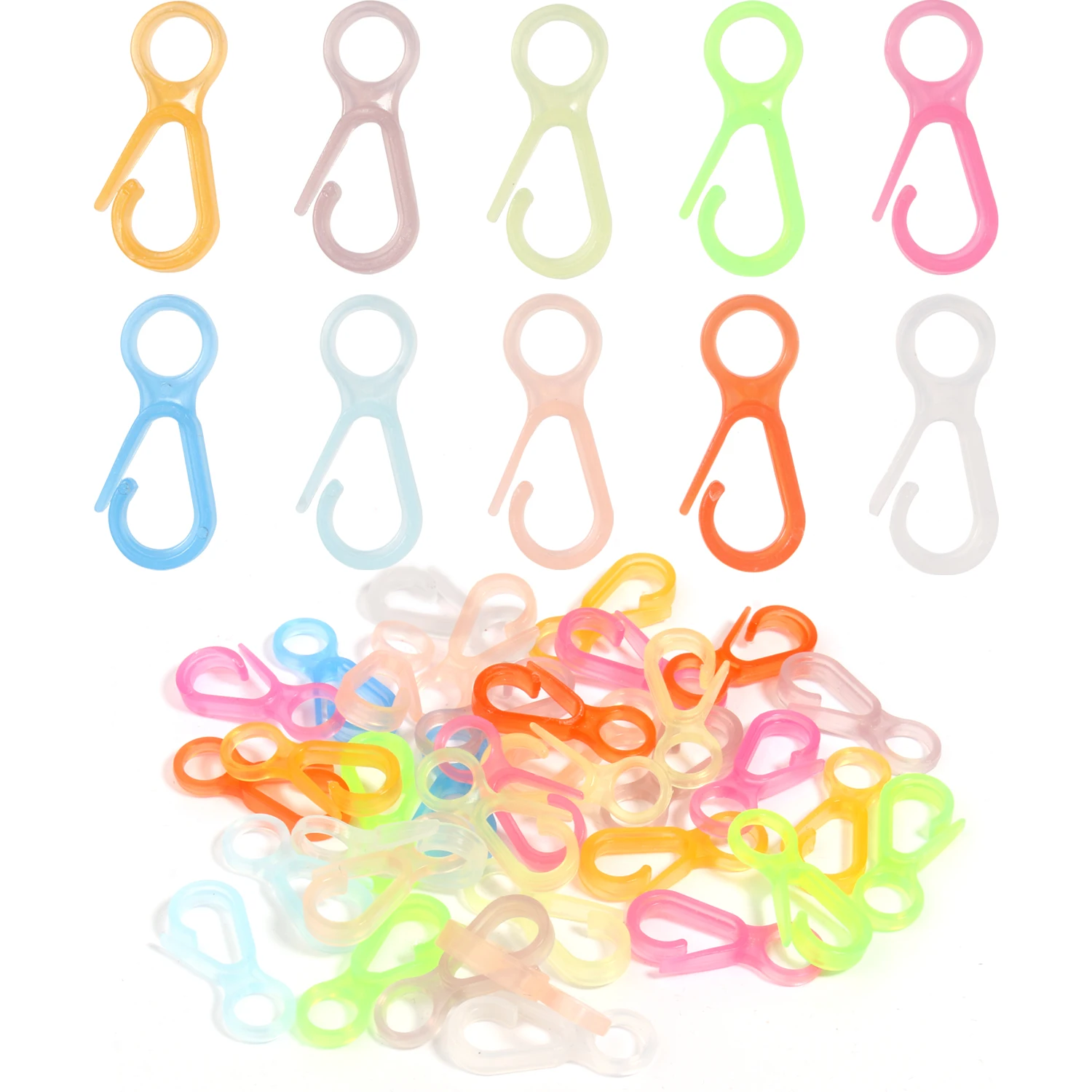 

50pcs 32.5x14mm Candy Color Acrylic Plastic Lobster Clasps Hooks Key Rings Chains for DIY Keychain Jewelry Making Accessories