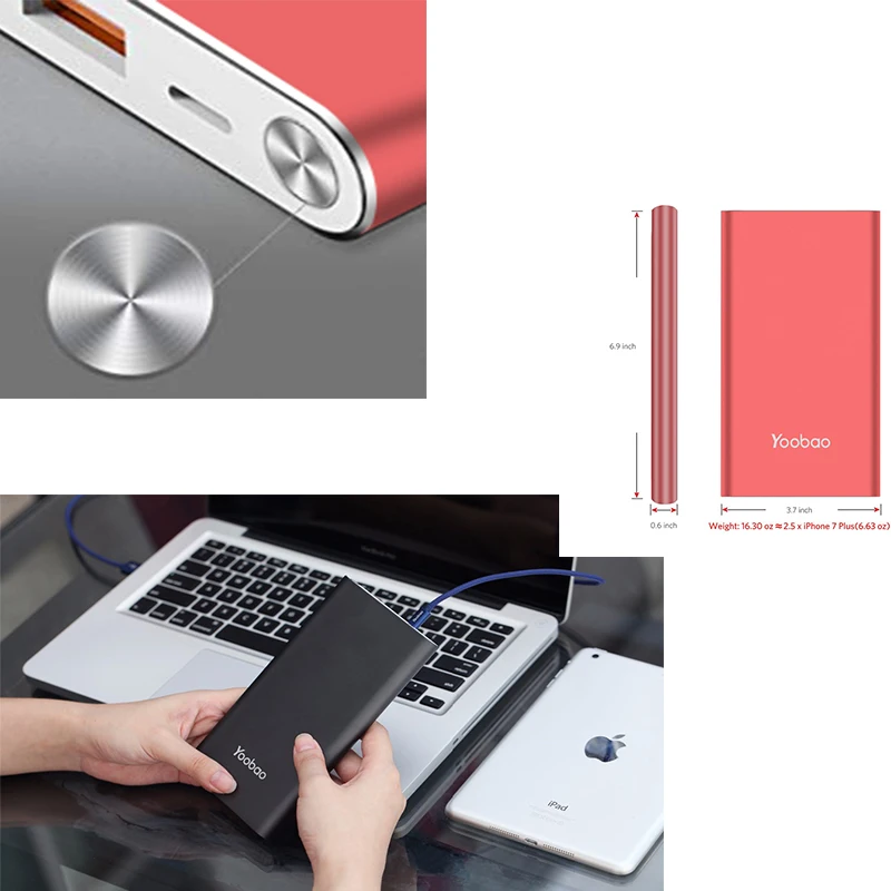  Yoobao A2 Power Bank 20000mAh Dual USB Output/Input Ultra Slim External Battery with Digital Displa