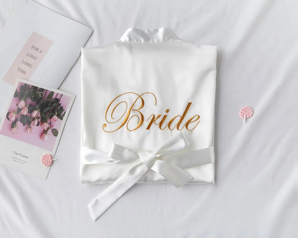 white Bride Китайский для женщин, из искусственного шелка халаты для невесты одноцветные Цвет невесты кимоно для невесты халат платье сексуальные мини сна Ночная рубашка Пижама - Цвет: white Bride