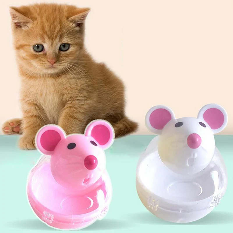 Pet Cat Dog Tumbler автоматическое устройство для протекания в форме мультяшной мыши игрушка для кошек товары для домашних животных автоматические кормушки для кошек 4