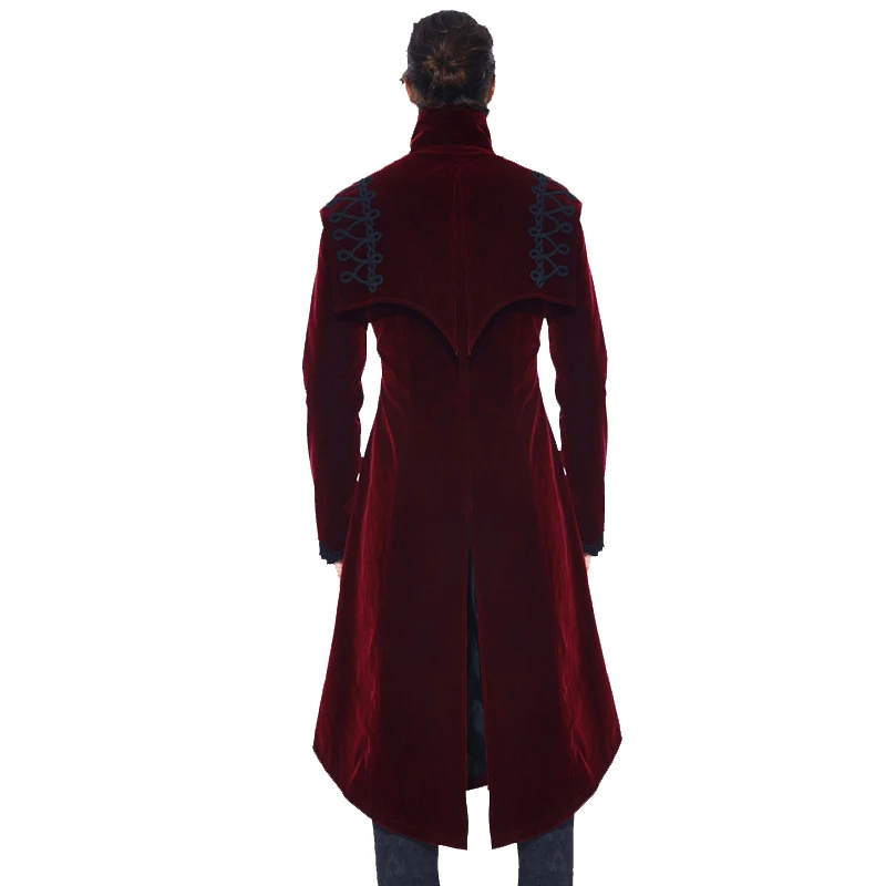 Devil Fashion Men's Gothic Rregular Hem Dovetail Long Jacket I Party Evening Formal Dinner Long Sleeve Coat