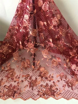 

Esewing Onion Nigerian Sequins Lace Fabric Indian Nigerian Lace Fabrics Embroidery African Tulle French Lace Materials For Women