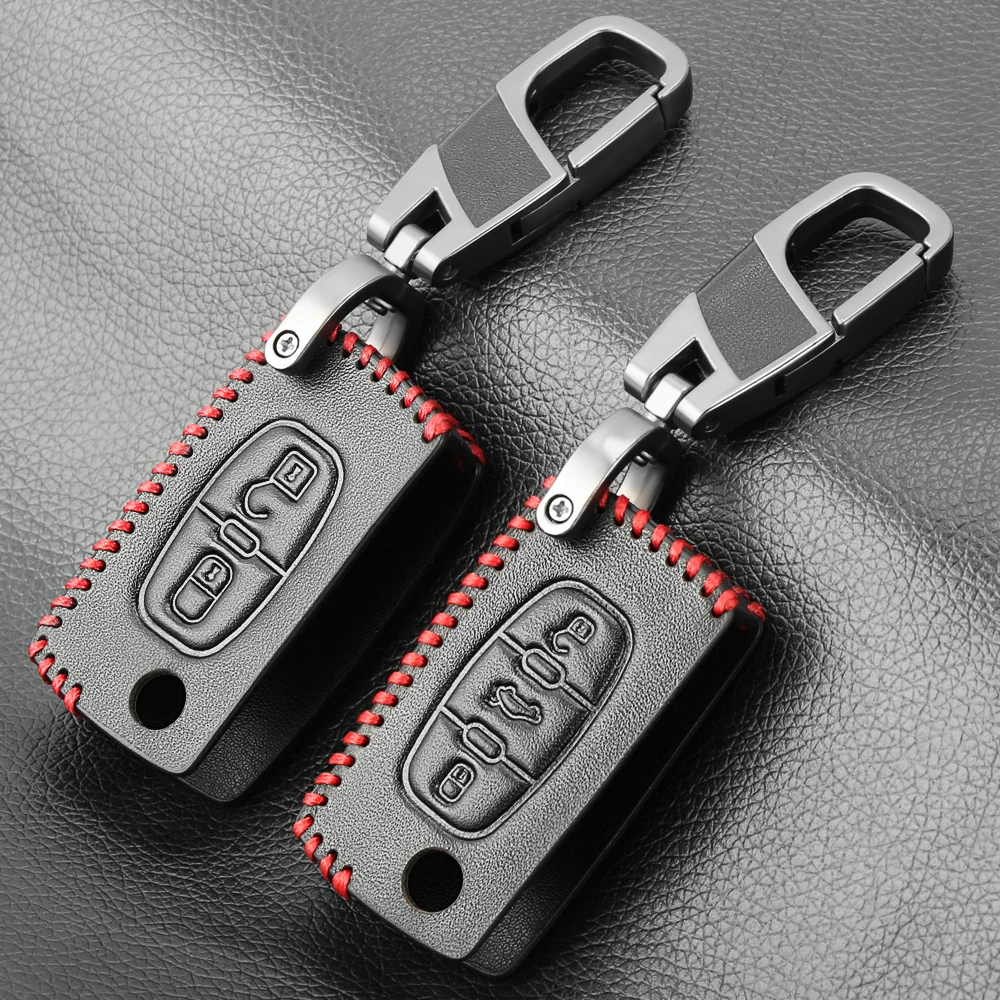 2/3 Buttons Leather Car Key Case For PEUGEOT 207 307 308 407 408 307SW 308SW RCZ Citroen C3 C4 C4L C5 C6 Protector Cover | Автомобили и