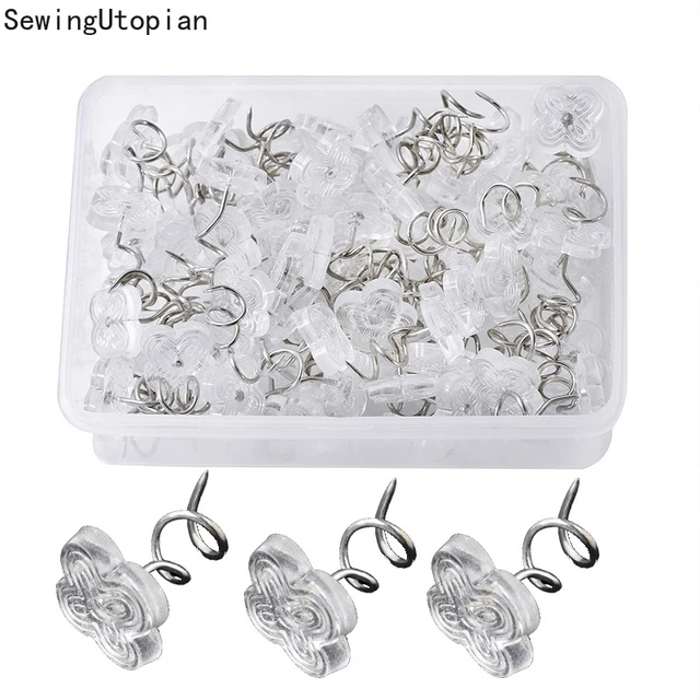 100PCS Stainless Steel Transparent Spiral Nail Sofa Tack Pins Bed Skirt  Fixed Twist Nail DIY Handcraft Fastener Accessories - AliExpress