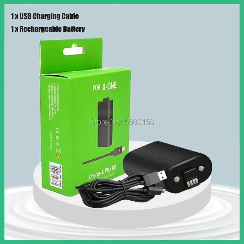 Rechargeable Battery Pack+ 2.75m USB Charging Cable For Xbox One Wireless Game Controllers Replacement Batteries for XBOX ONES/X |