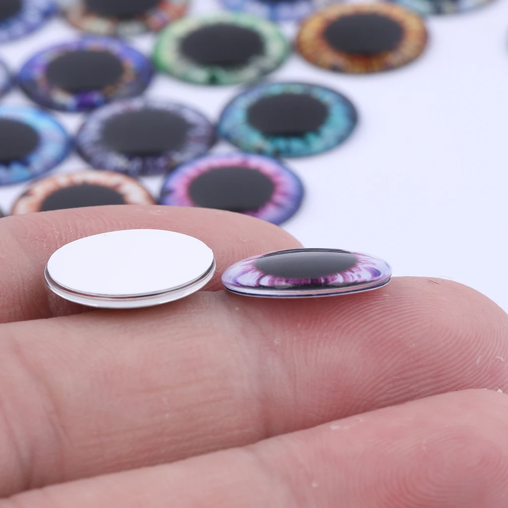 20Pcs/Pack 8mm Glass Eyes for DIY Sewing Dolls Crafts Accessories Cat Eye  Dragon Dinosaur Eye Round Cabochon