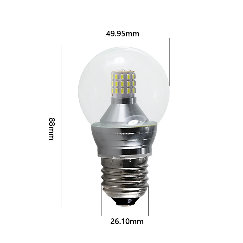 5 шт. лампадин led e14 E27 B22 супер стеклянный шар лампа 4 Вт Супер 12 в 24 в 110 В 220 В энергосберегающая лампа 360 градусов лампы