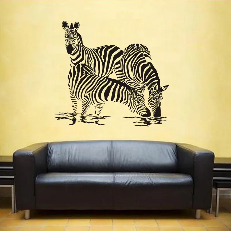 DCTAL Zebra Wall Sticker Zebre Decal Cebra Posters Vinyl Wall Art Decals Pegatina Decal Decor Mural Wild Animal Sticker