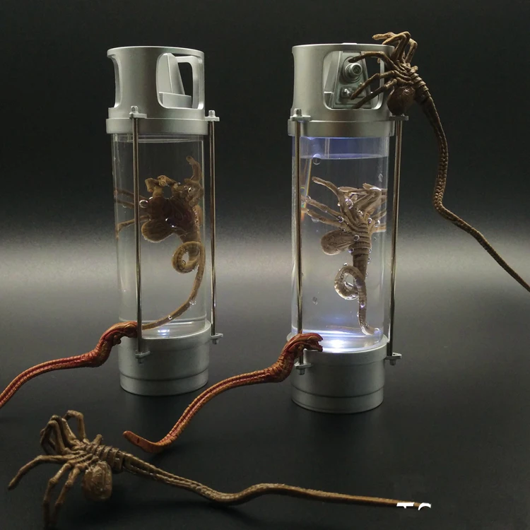 

14cm Aliens figure Creature Pack Stasis Chanber LED Light PVC Action Figure Collection Model Toys For Gift christmas