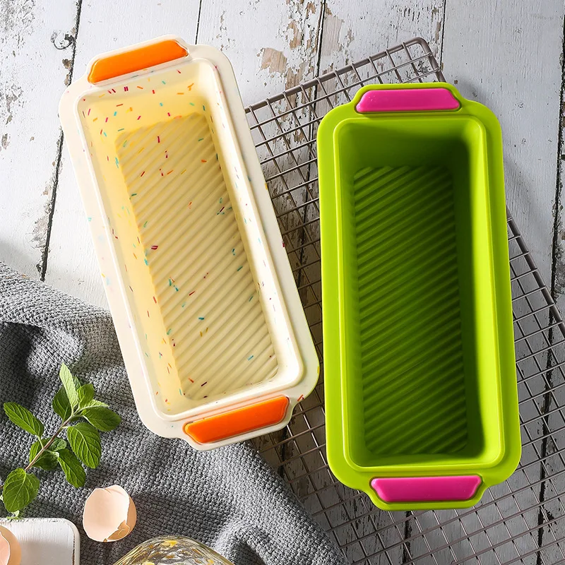 Silicone Toast Bread Mold Rectangular Bread Pan Mold Rectangular Cake Baking Tray Non-Stick Loaf Pan Chiffon Cake Mould Kitchen