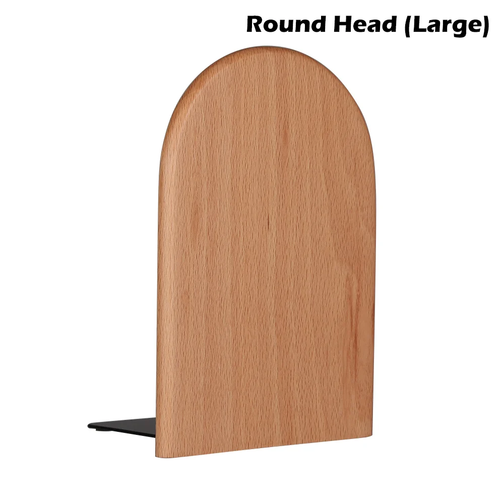 Round Head (Large) 1 шт. противоскользящие книжные концы натуральная книга из дерева подставка-держатель в виде ракушки для школьников продукт Настольный органайзер для офиса - Цвет: Round Head (Large)